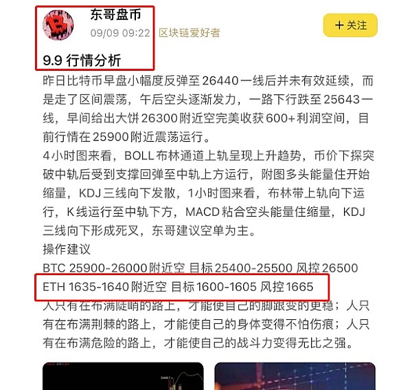 以太坊空单完美收官！20点利润落袋为安